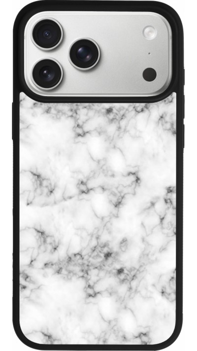 Coque iPhone 17 Pro Max - Silicone rigide noir Marble 01