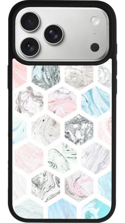 Coque iPhone 17 Pro Max - Silicone rigide noir Marble Everything