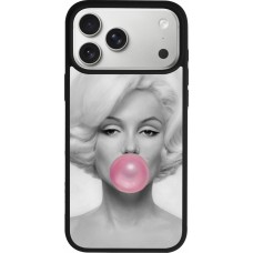 Coque iPhone 17 Pro Max - Silicone rigide noir Marilyn Bubble