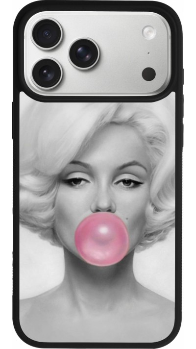 Coque iPhone 17 Pro Max - Silicone rigide noir Marilyn Bubble