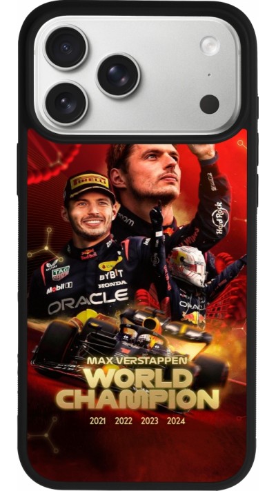 Coque iPhone 17 Pro Max - Silicone rigide noir Max Verstappen Champion 2023