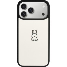 Coque iPhone 17 Pro Max - Silicone rigide noir Minimal bunny cutie