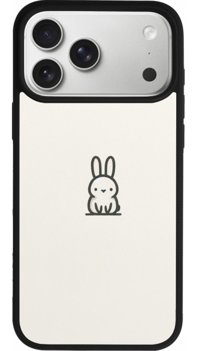 Coque iPhone 17 Pro Max - Silicone rigide noir Minimal bunny cutie