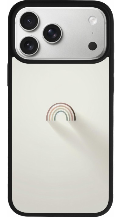 Coque iPhone 17 Pro Max - Silicone rigide noir Mini Rainbow Minimal