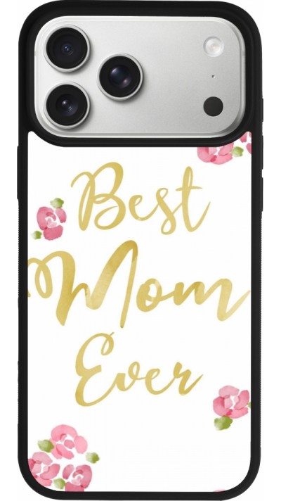 Coque iPhone 17 Pro Max - Silicone rigide noir Mom 2024 best Mom ever