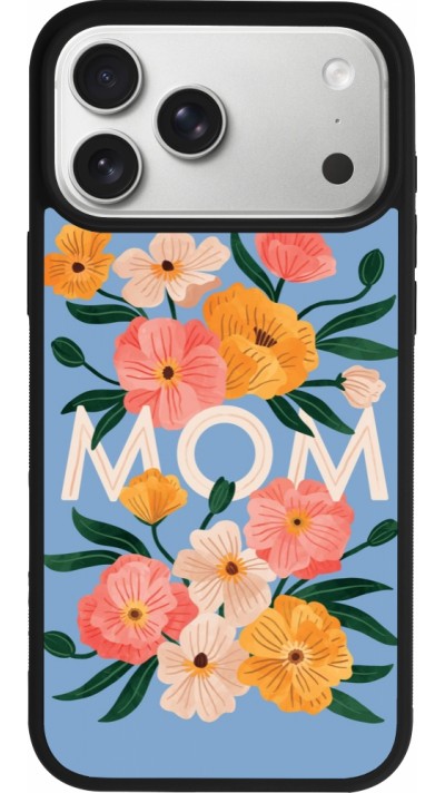 iPhone 17 Pro Max Case Hülle - Silikon schwarz Mom 2026 Flowers