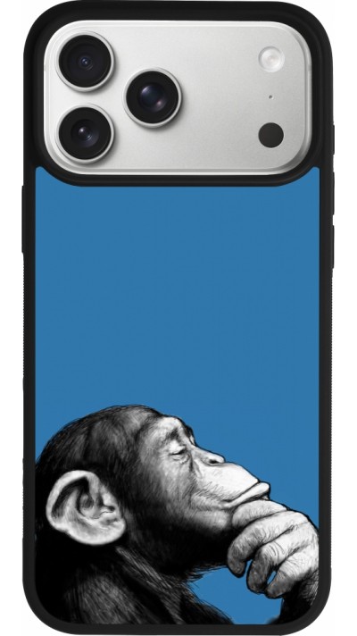 Coque iPhone 17 Pro Max - Silicone rigide noir Monkey Pop Art