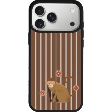 Coque iPhone 17 Pro Max - Silicone rigide noir Monkey with stripes
