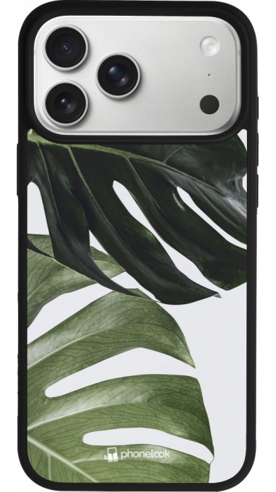 Coque iPhone 17 Pro Max - Silicone rigide noir Monstera Plant