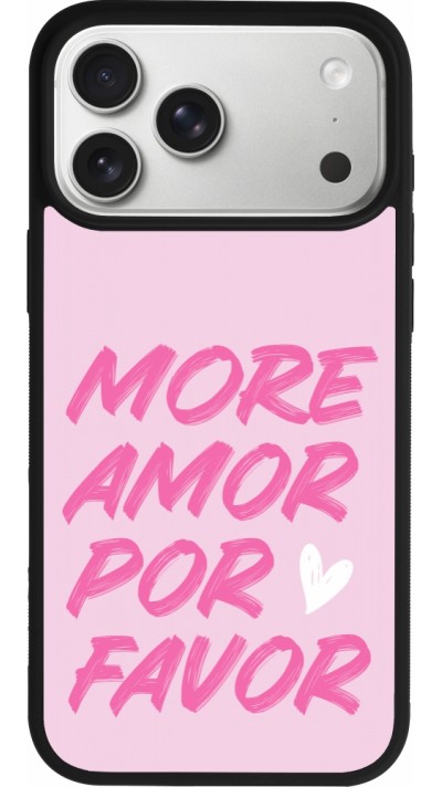 Coque iPhone 17 Pro Max - Silicone rigide noir More amor porfavor