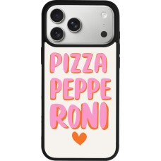 Coque iPhone 17 Pro Max - Silicone rigide noir Pizza pepperoni 2026