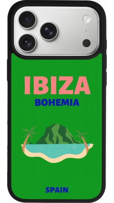 Coque iPhone 17 Pro Max - Silicone rigide noir Pop Summer Destination Ibiza