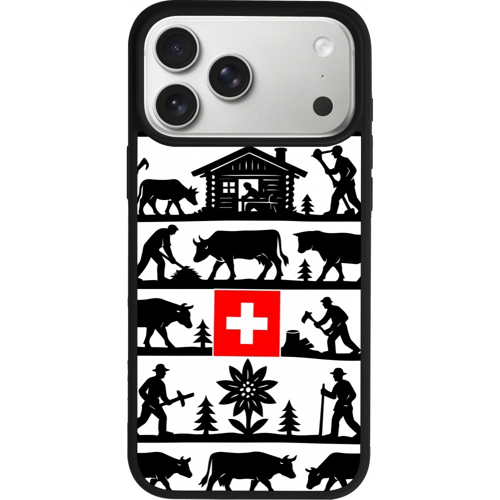 Coque iPhone 17 Pro Max - Silicone rigide noir Poya Suisse 1