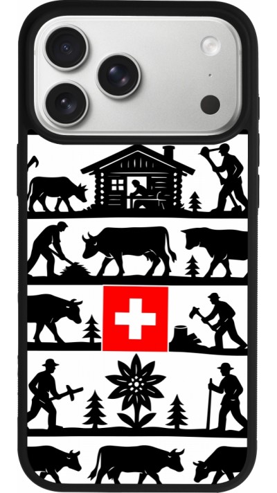 Coque iPhone 17 Pro Max - Silicone rigide noir Poya Suisse 1