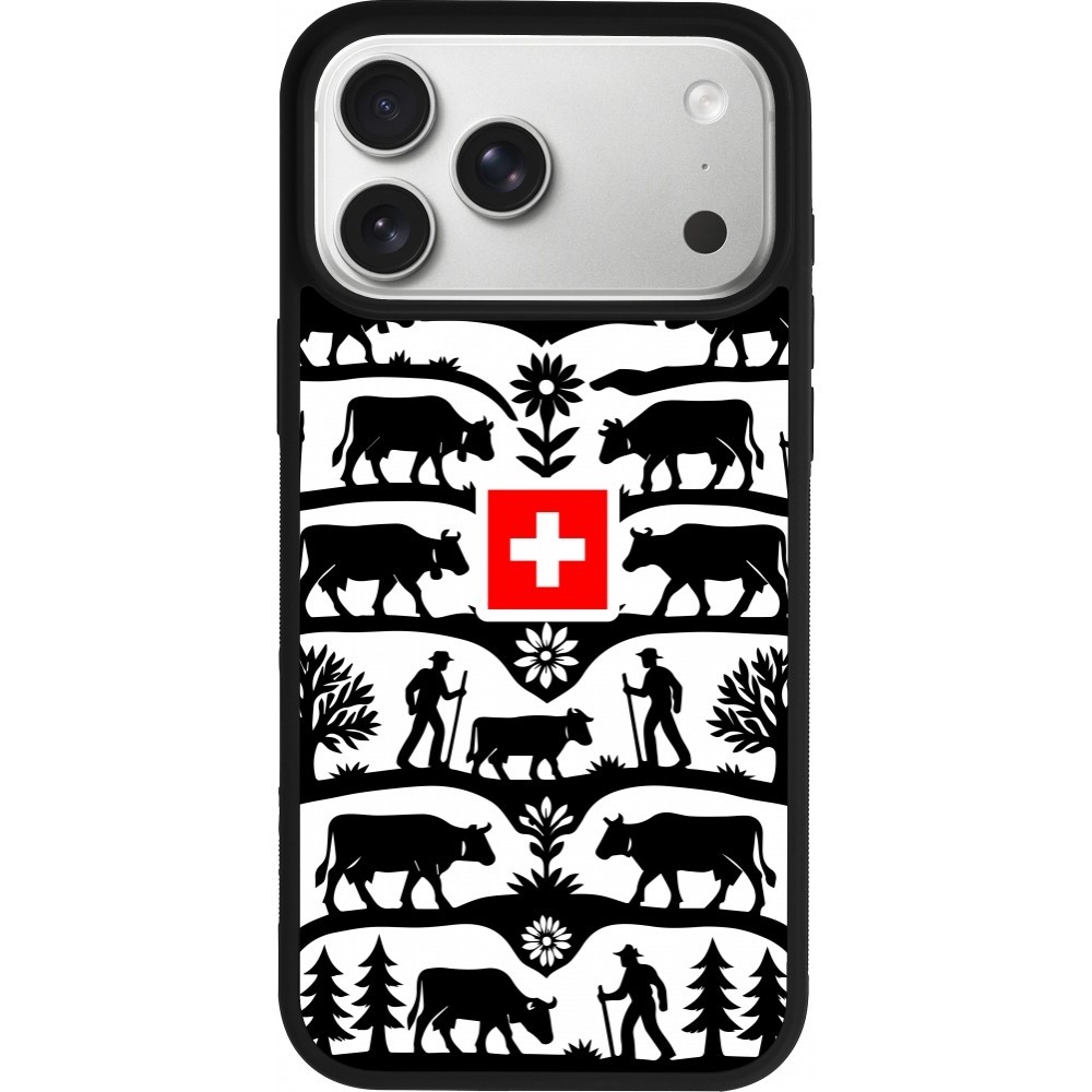 Coque iPhone 17 Pro Max - Silicone rigide noir Poya Suisse 3