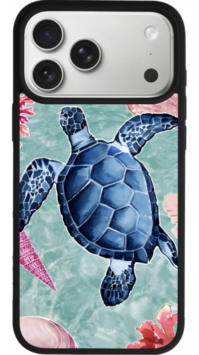 Coque iPhone 17 Pro Max - Silicone rigide noir Preppy Turtle