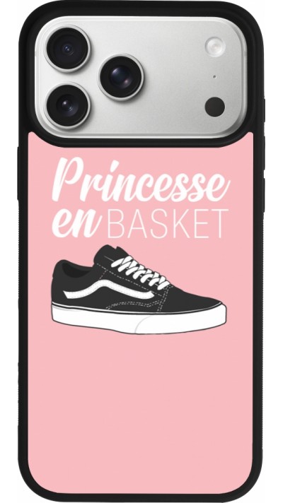 Coque iPhone 17 Pro Max - Silicone rigide noir princesse en basket