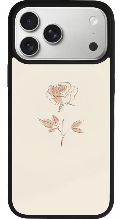Coque iPhone 17 Pro Max - Silicone rigide noir Sable Rose Minimaliste
