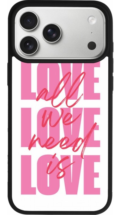 Coque iPhone 17 Pro Max - Silicone rigide noir Saint Valentines Day 26 Love all we need is