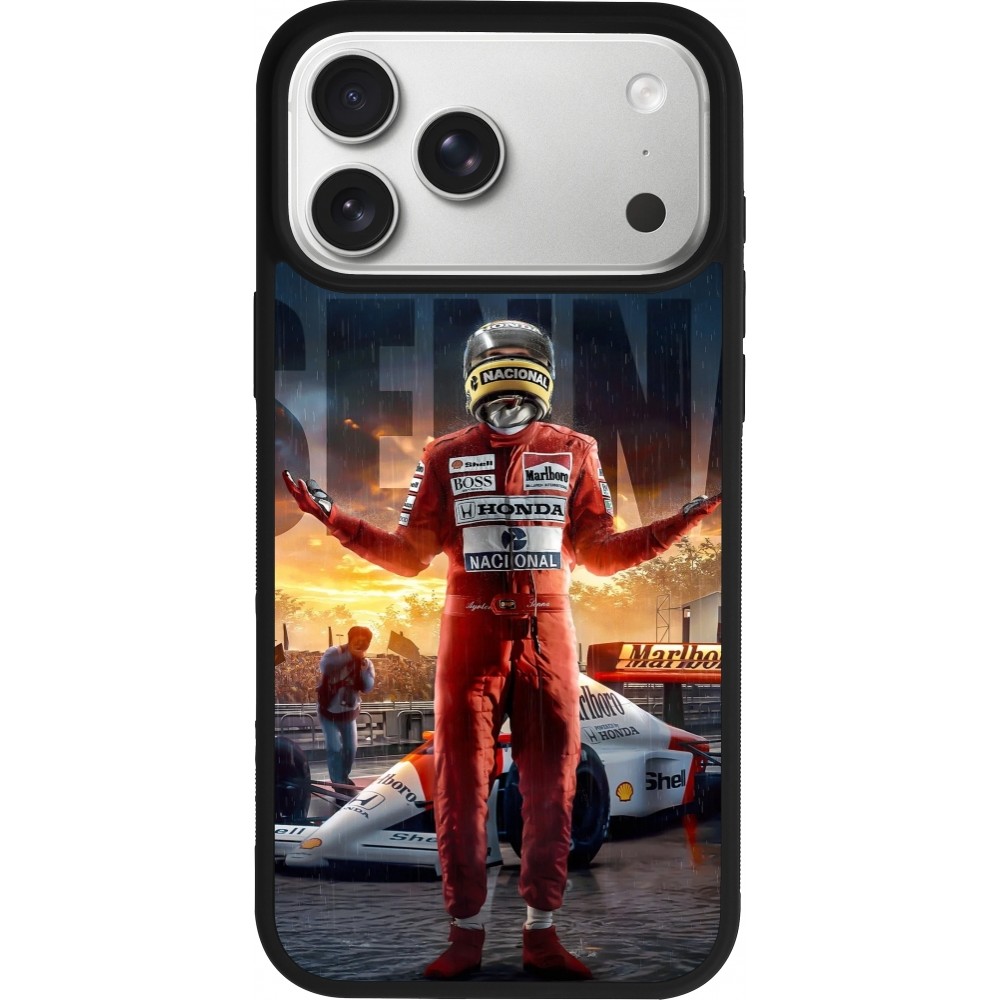 Coque iPhone 17 Pro Max - Silicone rigide noir Senna The King of Rain