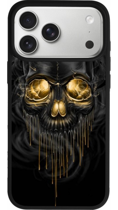 Coque iPhone 17 Pro Max - Silicone rigide noir Skull 02