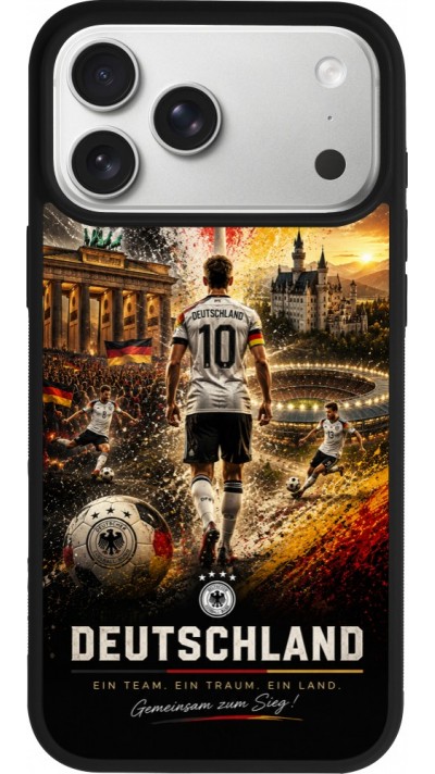iPhone 17 Pro Max Case Hülle - Silikon schwarz Fussball Deutschland splash 2026