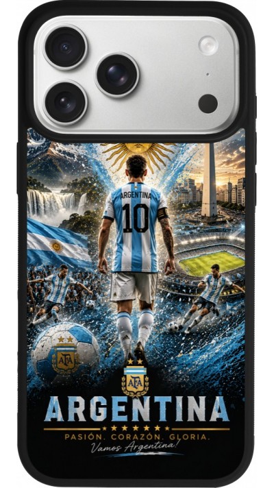 iPhone 17 Pro Max Case Hülle - Silikon schwarz Fussball Argentinien splash 2026