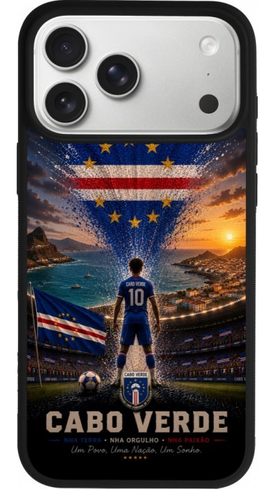 iPhone 17 Pro Max Case Hülle - Silikon schwarz Fussball Kap Verde splash 2026
