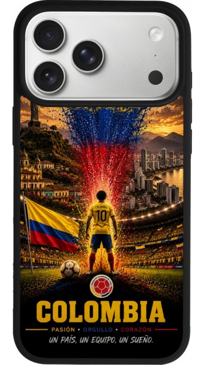 iPhone 17 Pro Max Case Hülle - Silikon schwarz Fussball Kolumbien splash 2026