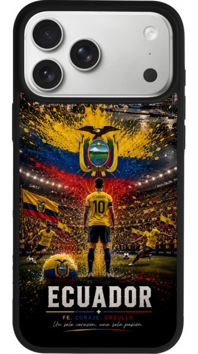 iPhone 17 Pro Max Case Hülle - Silikon schwarz Fussball Ecuador splash 2026