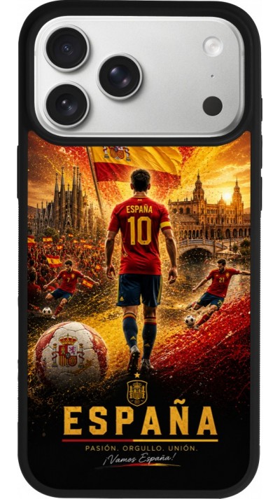 iPhone 17 Pro Max Case Hülle - Silikon schwarz Fussball Espanien splash 2026