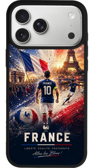 iPhone 17 Pro Max Case Hülle - Silikon schwarz Fussball Frankreich splash 2026