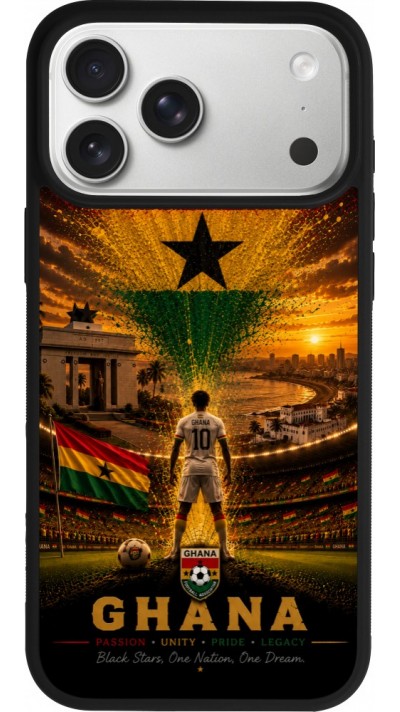 iPhone 17 Pro Max Case Hülle - Silikon schwarz Fussball Ghana splash 2026