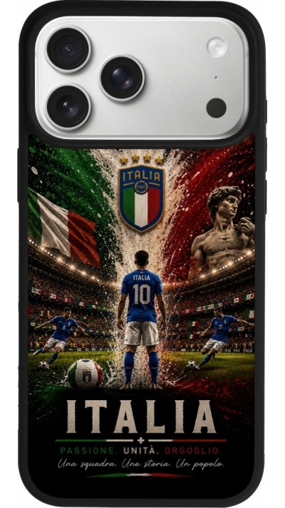 iPhone 17 Pro Max Case Hülle - Silikon schwarz Fussball Italien splash 2026