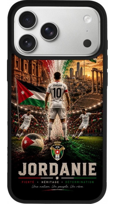iPhone 17 Pro Max Case Hülle - Silikon schwarz Fussball Jordanien splash 2026