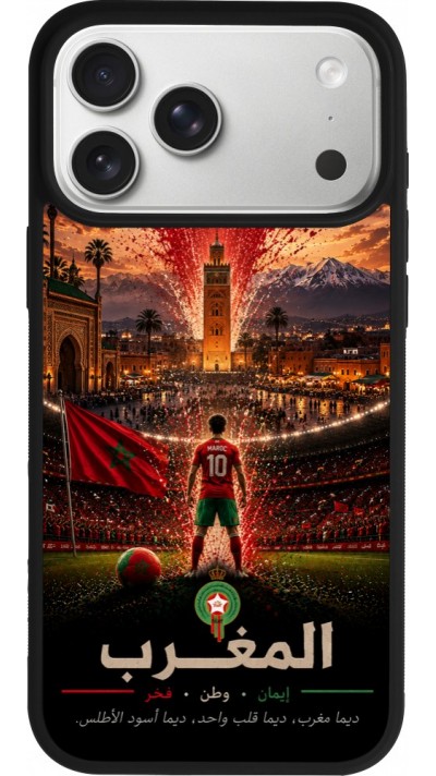 iPhone 17 Pro Max Case Hülle - Silikon schwarz Fussball Marokko splash 2026