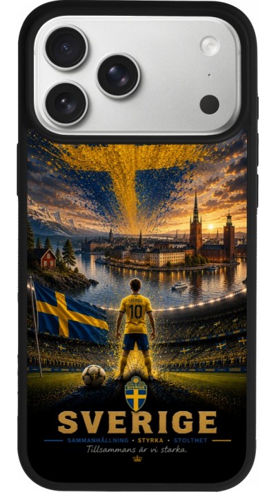 iPhone 17 Pro Max Case Hülle - Silikon schwarz Fussball Schweden splash 2026