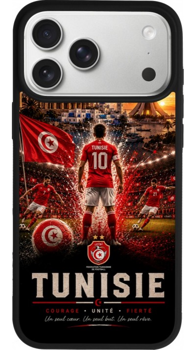 iPhone 17 Pro Max Case Hülle - Silikon schwarz Fussball Tunesien splash 2026