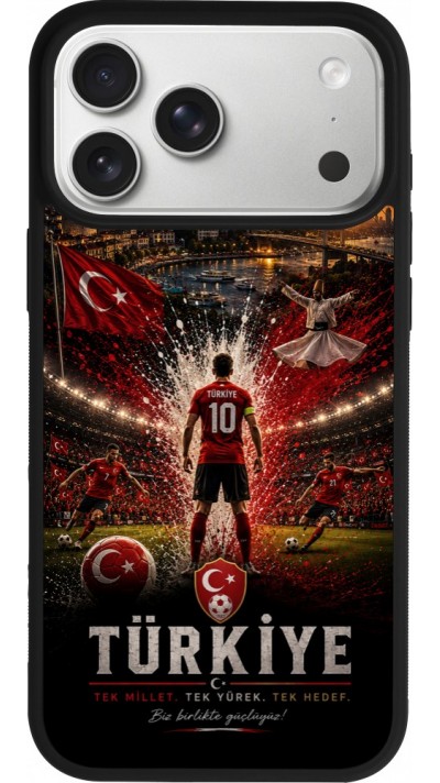 iPhone 17 Pro Max Case Hülle - Silikon schwarz Fussball Türkei splash 2026