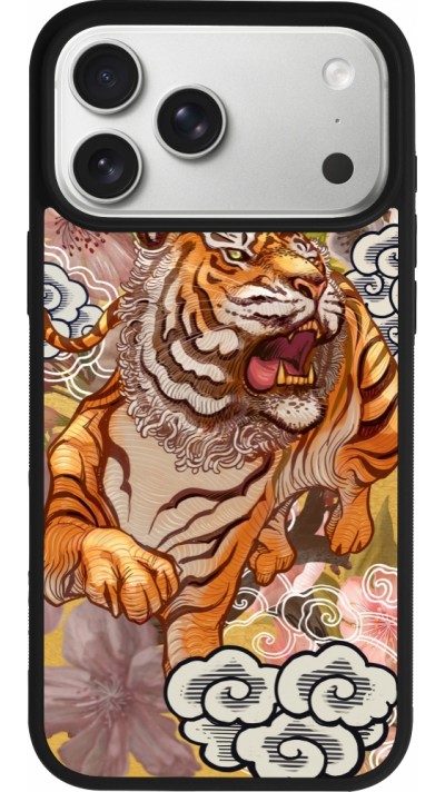 Coque iPhone 17 Pro Max - Silicone rigide noir Spring 23 japanese tiger