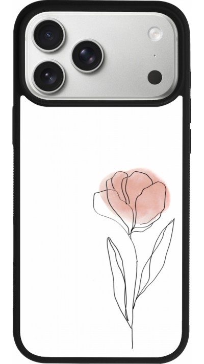 Coque iPhone 17 Pro Max - Silicone rigide noir Spring 23 minimalist flower
