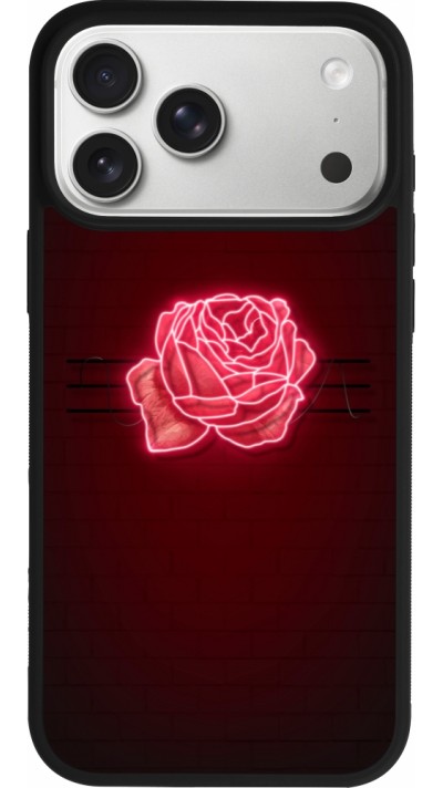 Coque iPhone 17 Pro Max - Silicone rigide noir Spring 23 neon rose