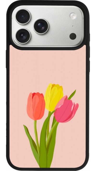 Coque iPhone 17 Pro Max - Silicone rigide noir Spring 23 tulip trio