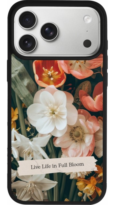 Coque iPhone 17 Pro Max - Silicone rigide noir Full Bloom Spring 2026