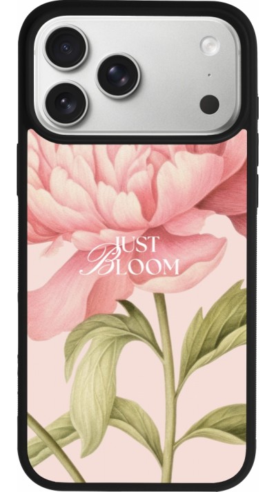 Coque iPhone 17 Pro Max - Silicone rigide noir Just Bloom Spring 2026