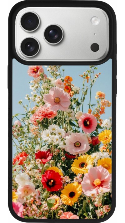 Coque iPhone 17 Pro Max - Silicone rigide noir Spring flowers Spring 2026