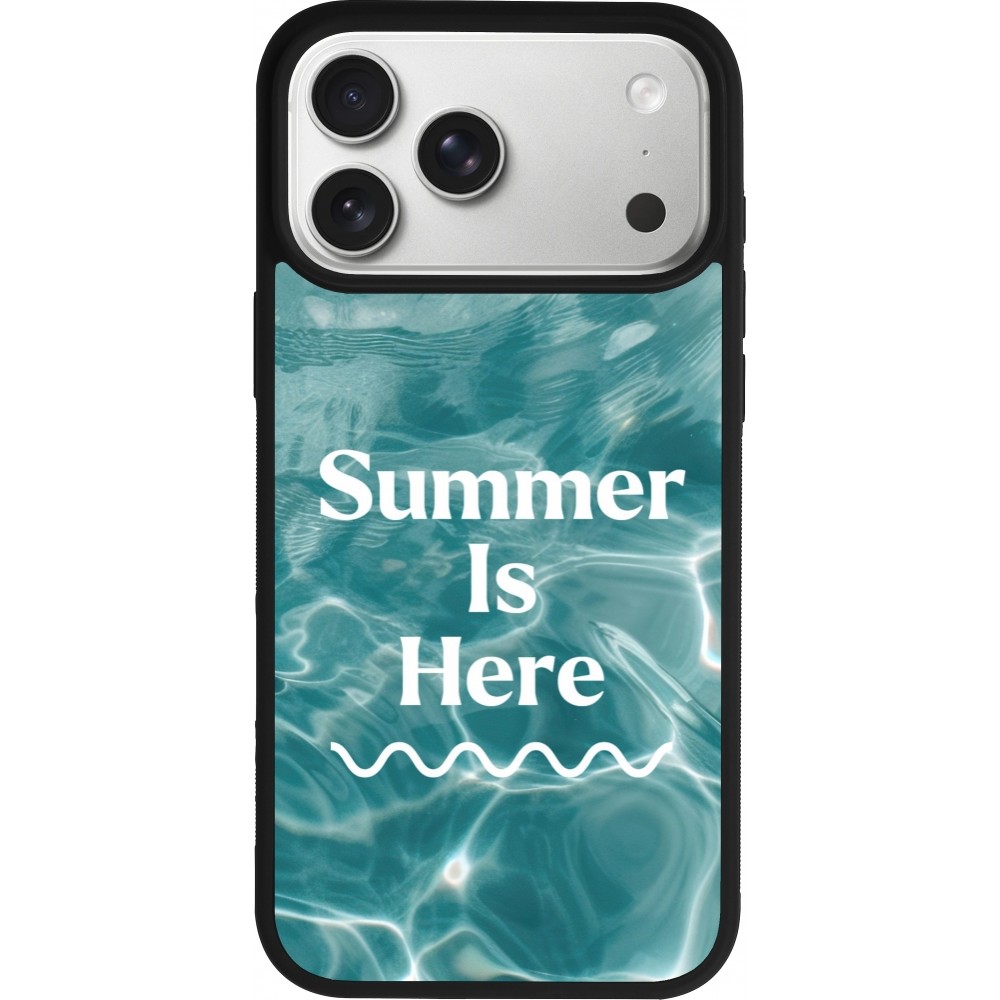 Coque iPhone 17 Pro Max - Silicone rigide noir Summer 2025 Summer is here