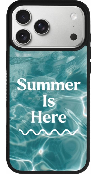 Coque iPhone 17 Pro Max - Silicone rigide noir Summer 2025 Summer is here