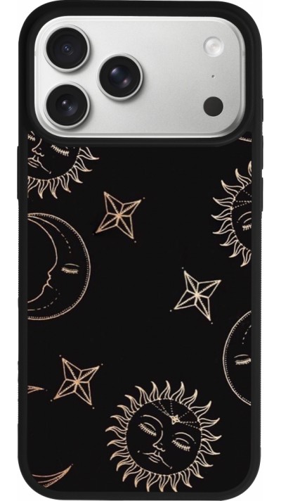 Coque iPhone 17 Pro Max - Silicone rigide noir Suns and Moons