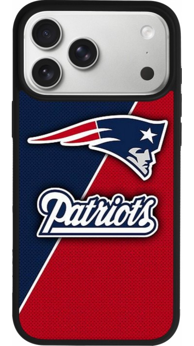 Coque iPhone 17 Pro Max - Silicone rigide noir Super Bowl 26 Patriots 1